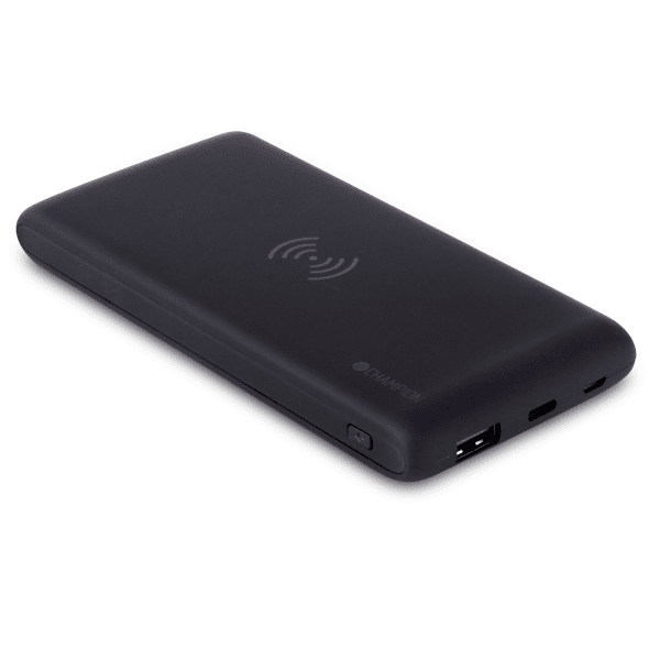 Champion Powerbank med Trådlös Laddning 10 000 mAh 12W Svart