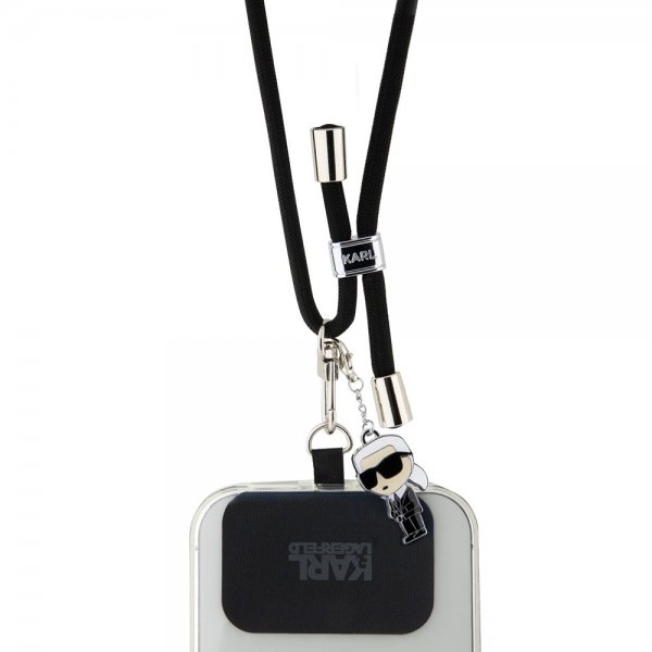 Karl Lagerfeld Crossbody Strap Cord Ikonik Svart