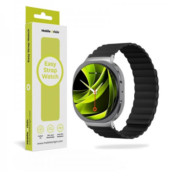 Mobile Origin Samsung Galaxy Watch 8 40/44mm/Classic 46mm Armband Easy Strap Svart