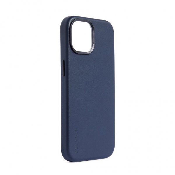 Decoded iPhone 15 Plus Skal Leather Backcover True Navy