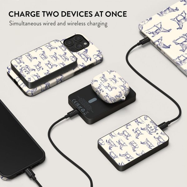 Burga Powerbank MagSafe 5000 mAh Derby Race Metallgrå