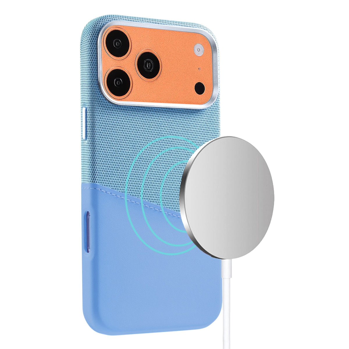 iPhone 17 Pro/iPhone 18 Pro Skal Läder Korthållare MagSafe Blå