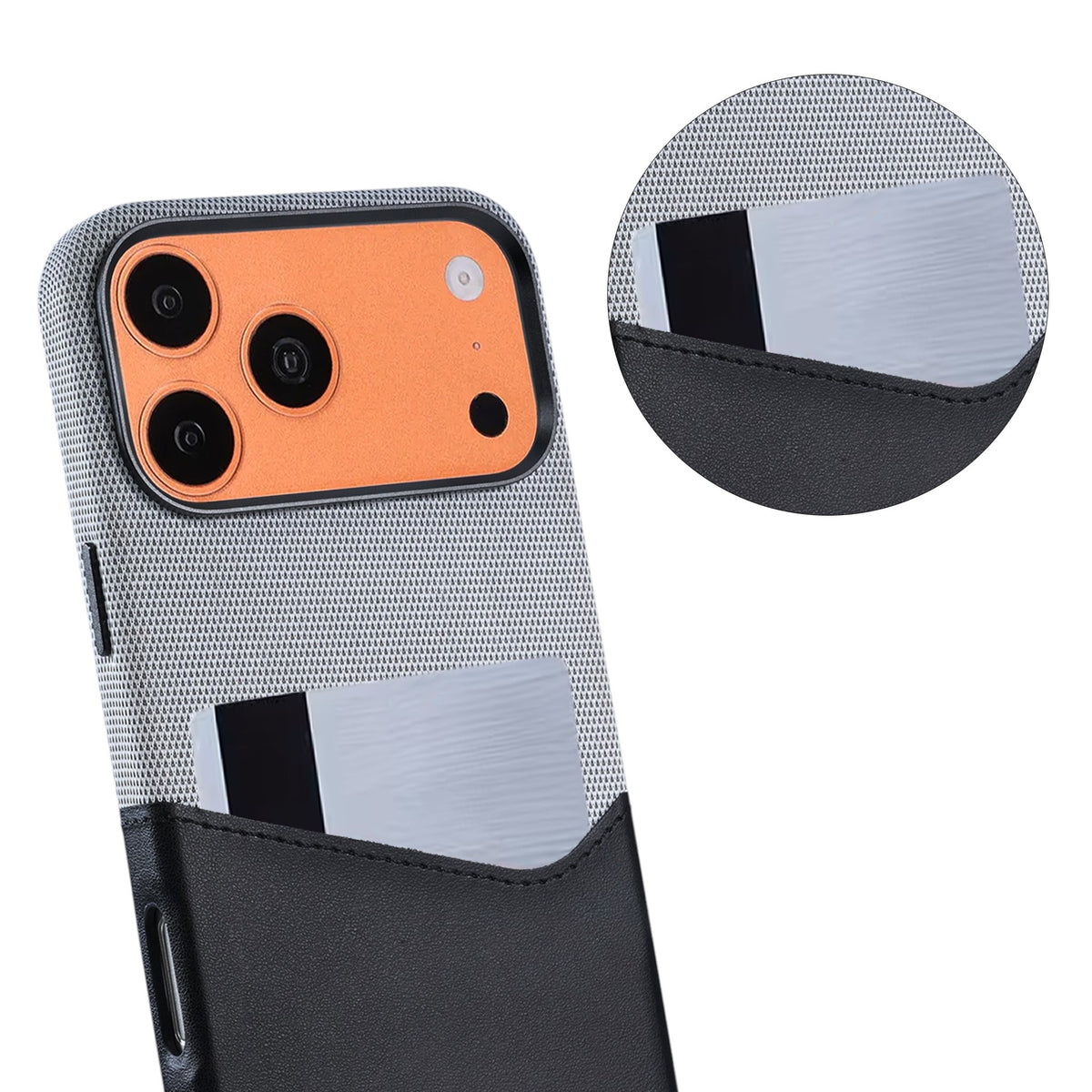 iPhone 17 Pro Max/iPhone 18 Pro Max Skal Läder Korthållare MagSafe Svart