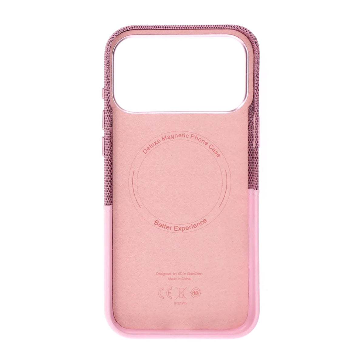 iPhone 17 Pro Max/iPhone 18 Pro Max Skal Läder Korthållare MagSafe Rosa