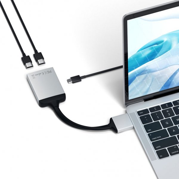 Satechi USB-C dubbel HDMI-adapter Space Gray