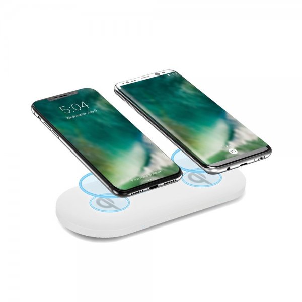 Xqisit Dubbel Trådlös Laddare Dual Charging Pad 32W Vit