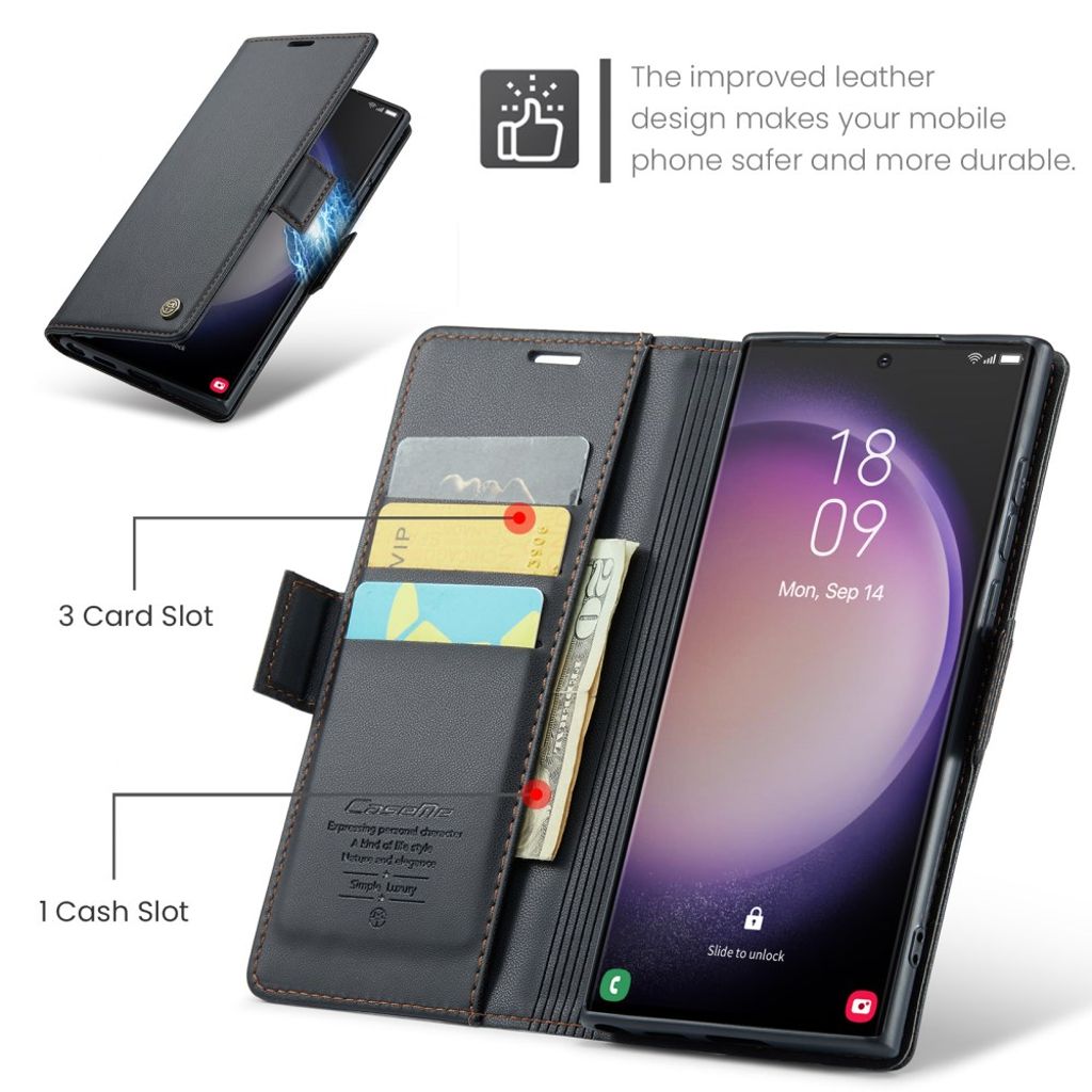 CaseMe Samsung Galaxy S24 Ultra Fodral 023 Series Svart