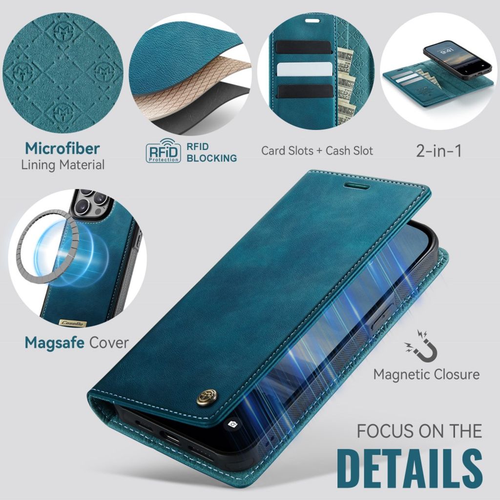 CaseMe iPhone 13 Pro Fodral C49 Series Grön