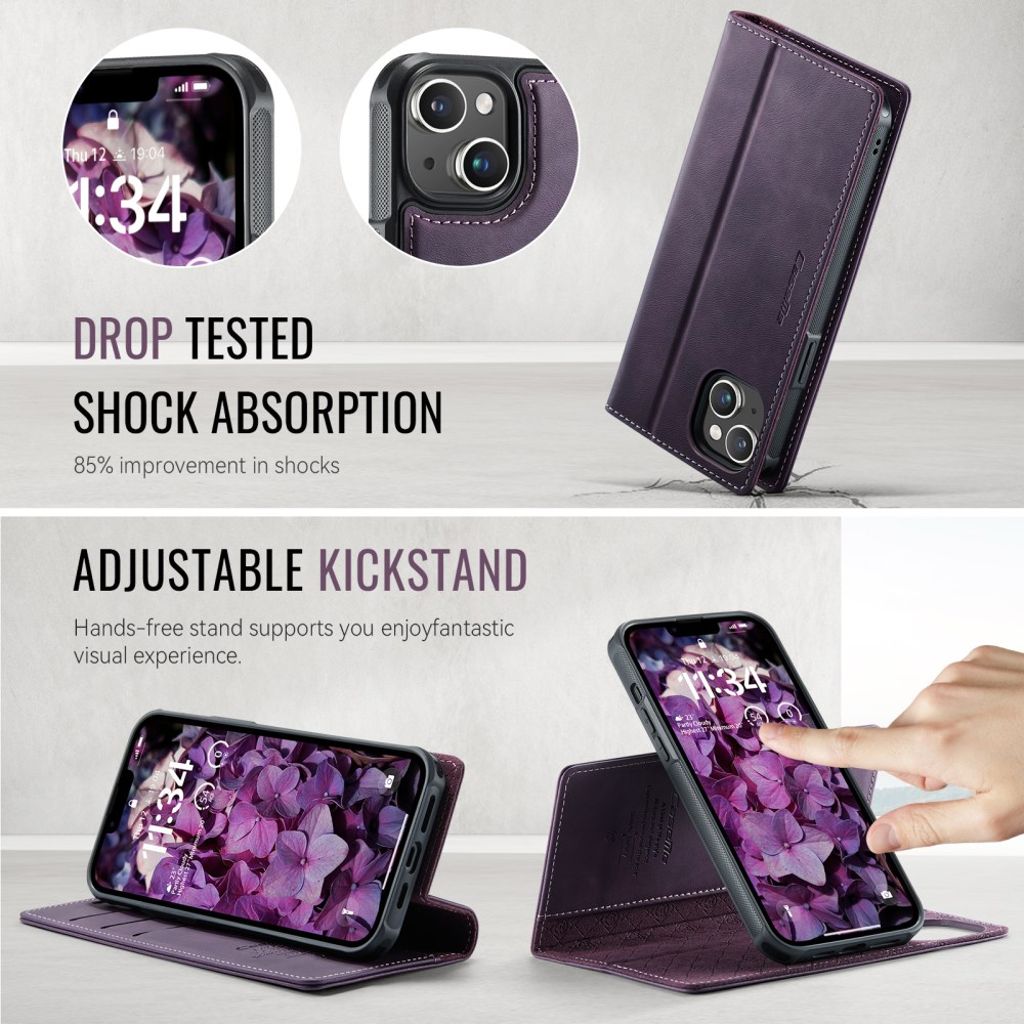 CaseMe iPhone 15 Fodral C49 Series Lila
