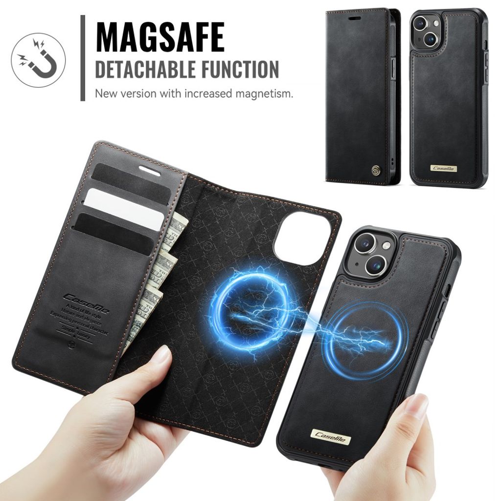 CaseMe iPhone 15 Fodral C49 Series Svart