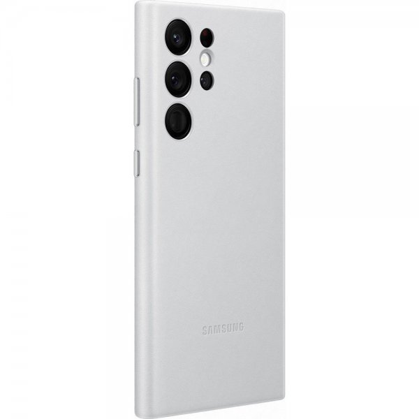 Samsung Original Galaxy S22 Ultra Skal Leather Cover Light Gray