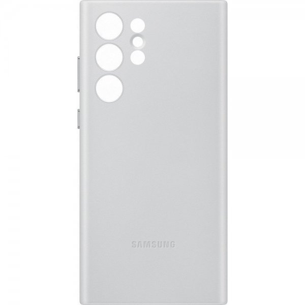 Samsung Original Galaxy S22 Ultra Skal Leather Cover Light Gray