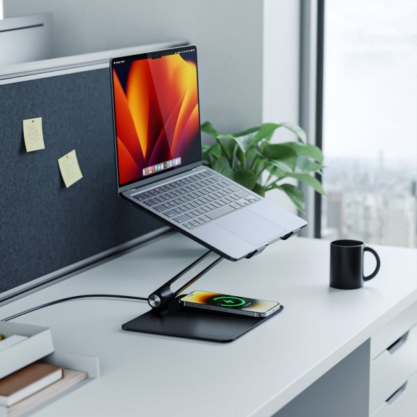 ALOGIC Elite Power Laptop Stand with Wireless Charger Svart