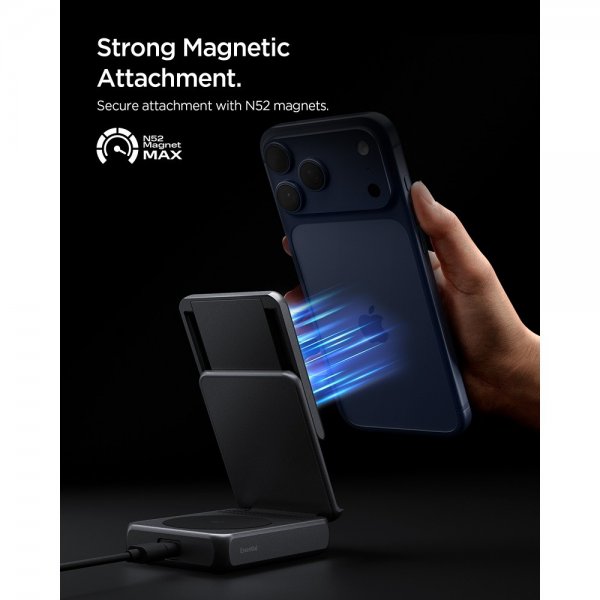 Spigen Essential 2-i-1 Vikbar Laddningsstation MagSafe Qi2 25W