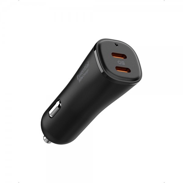 Spigen Essential Billaddare 50W 2xUSB-C Svart