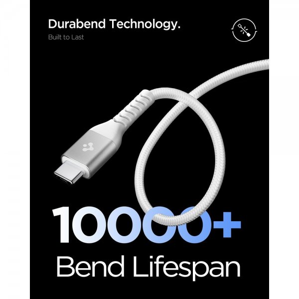 Spigen Essential Kabel Fabric USB-C/USB-C 100W 1m Vit