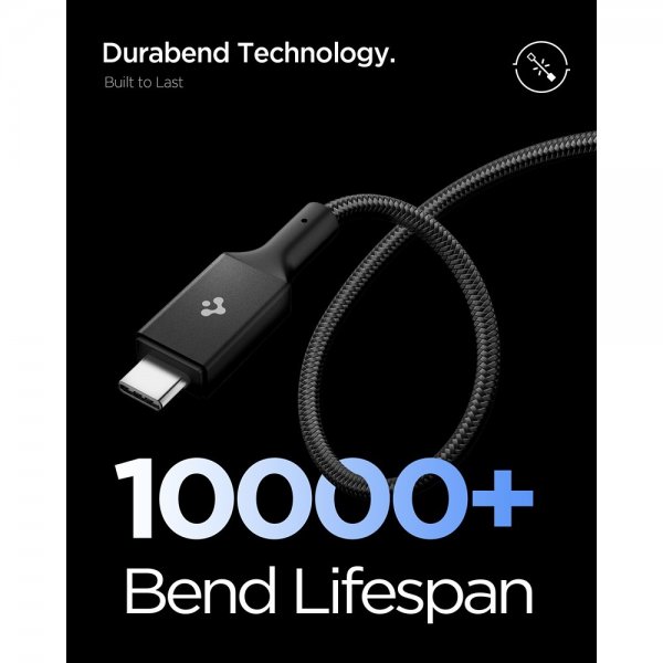 Spigen Essential Kabel Fabric USB-C/USB-C 240W 1.5m Svart