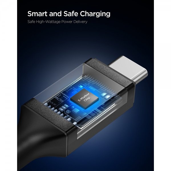 Spigen Essential Kabel USB-C till USB-C 100W 2m Svart