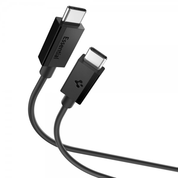 Spigen Essential Kabel USB-C till USB-C 60W 2m Svart