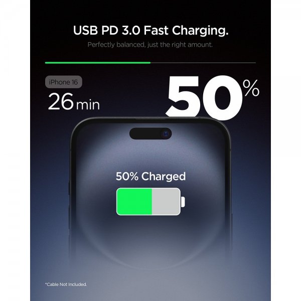 Spigen Essential Laddare 20W USB-C Vit