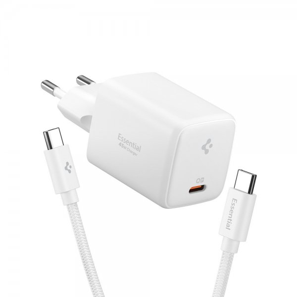 Spigen Essential Laddare 45W USB-C Vit