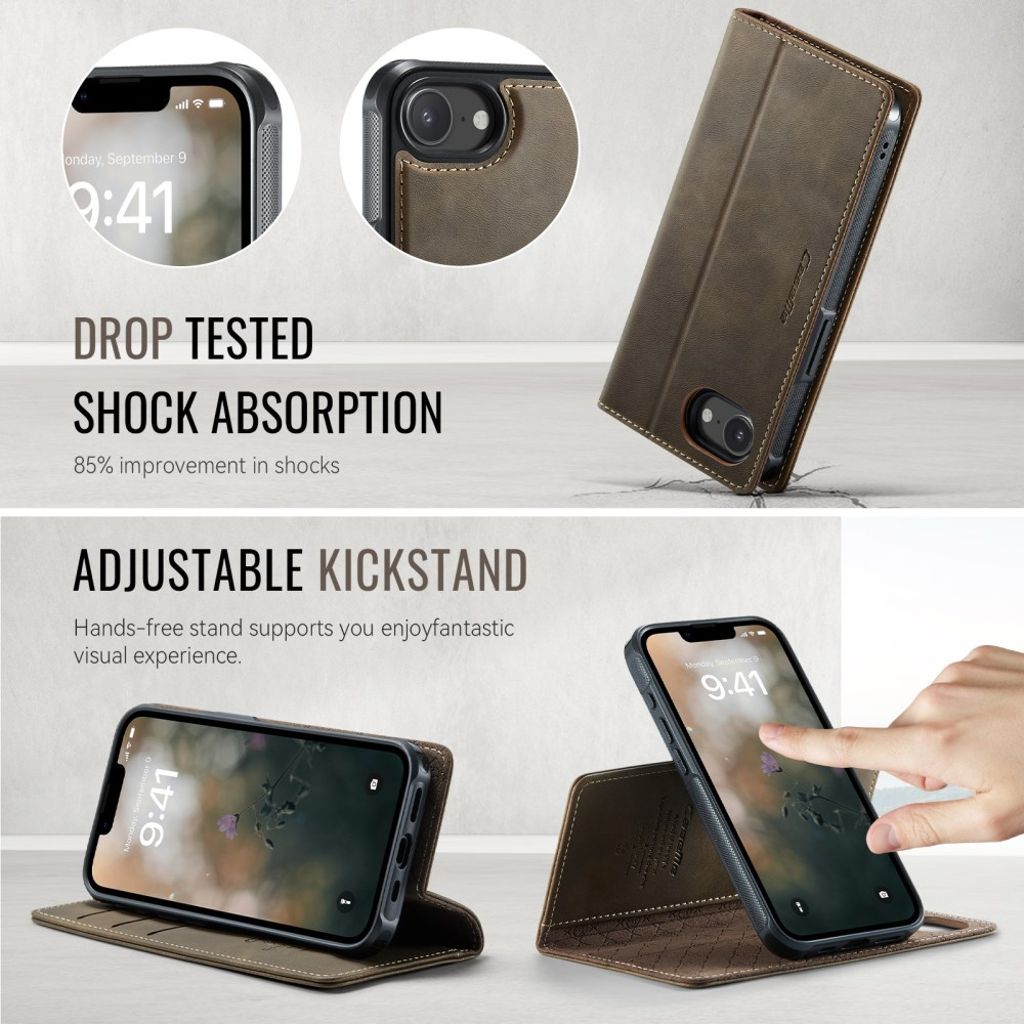 CaseMe iPhone 16e/iPhone 17e Fodral C49 Series Brun