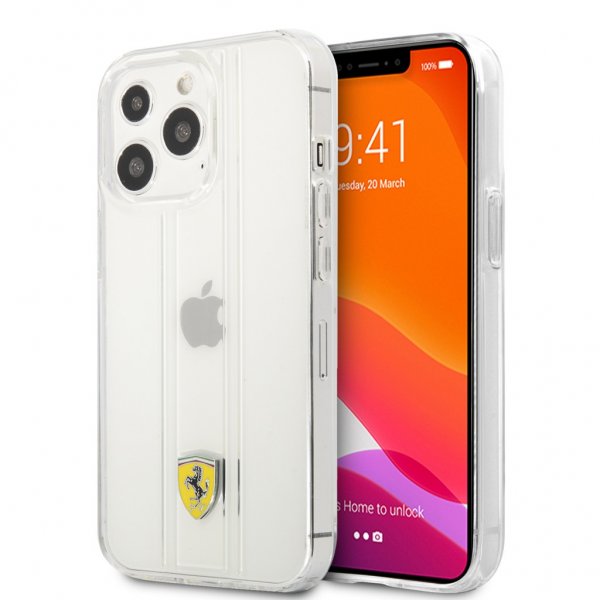 Ferrari iPhone 13 Pro Skal 3D Stripes Transparent