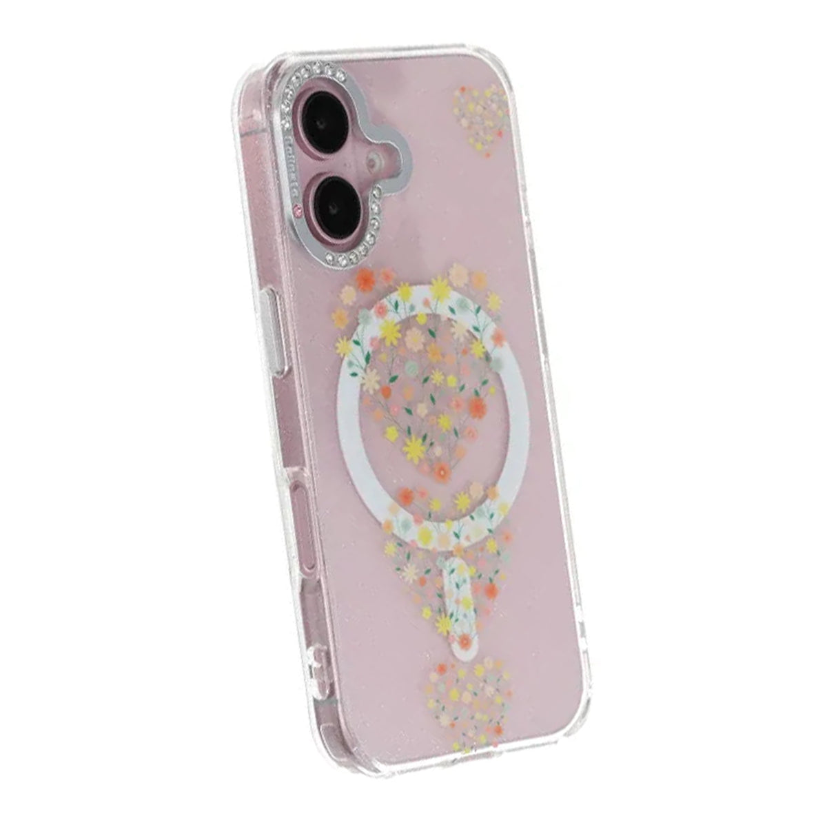 iPhone 16 Skal Blommigt MagSafe Hjärtan