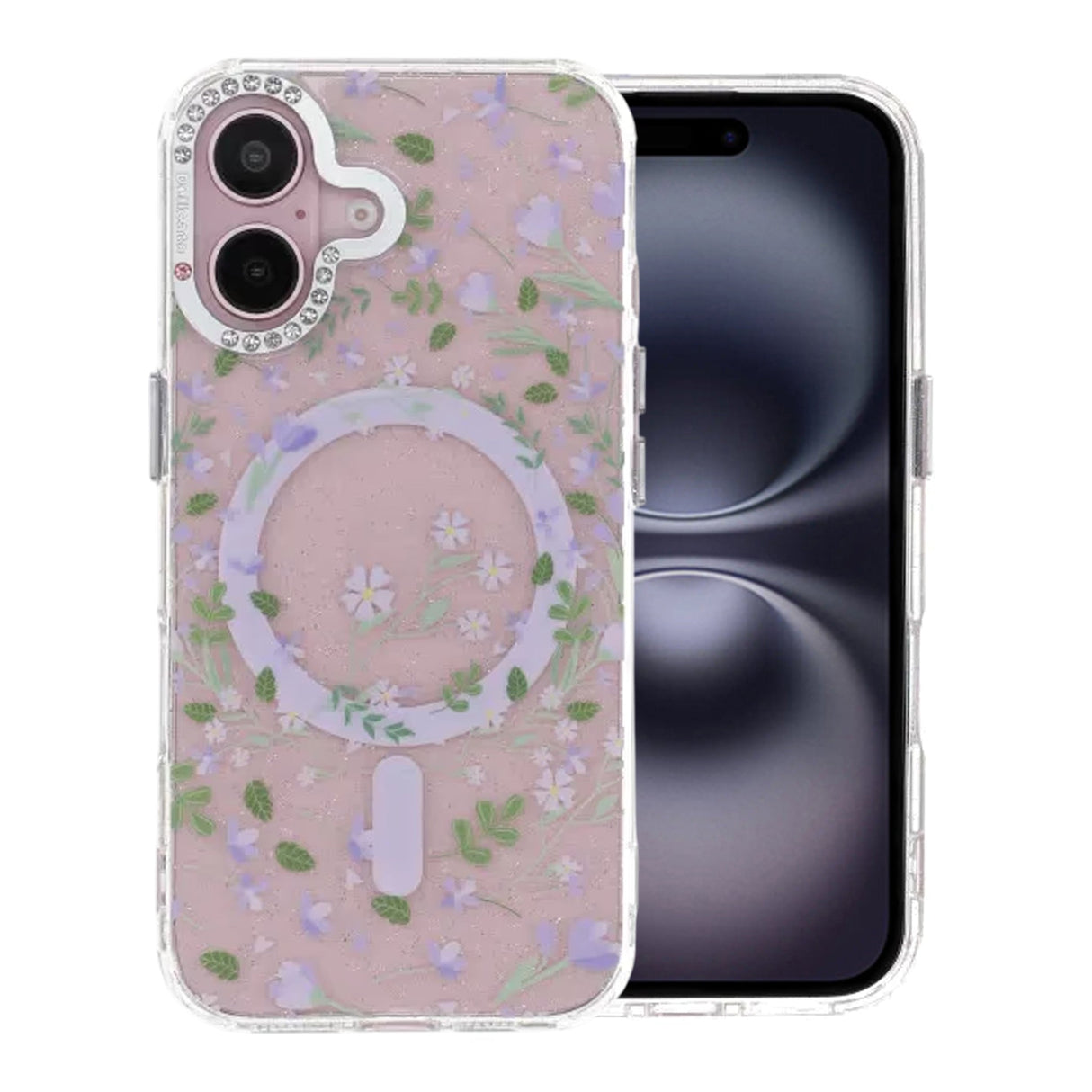 iPhone 16 Skal Blommigt MagSafe Lila
