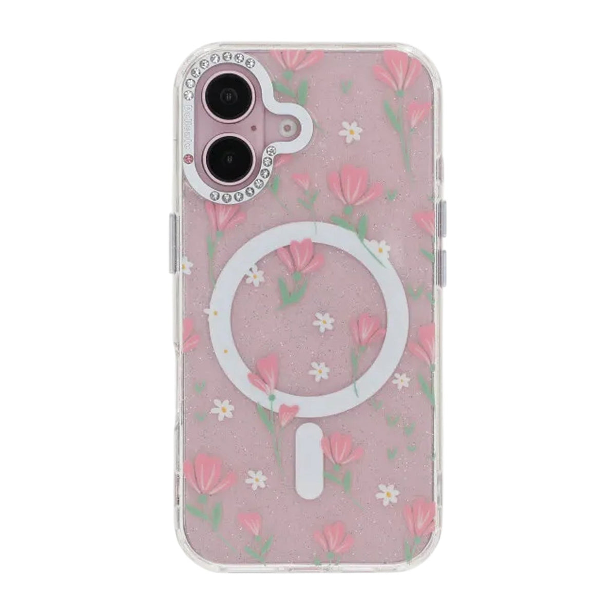 iPhone 16 Skal Blommigt MagSafe Rosa