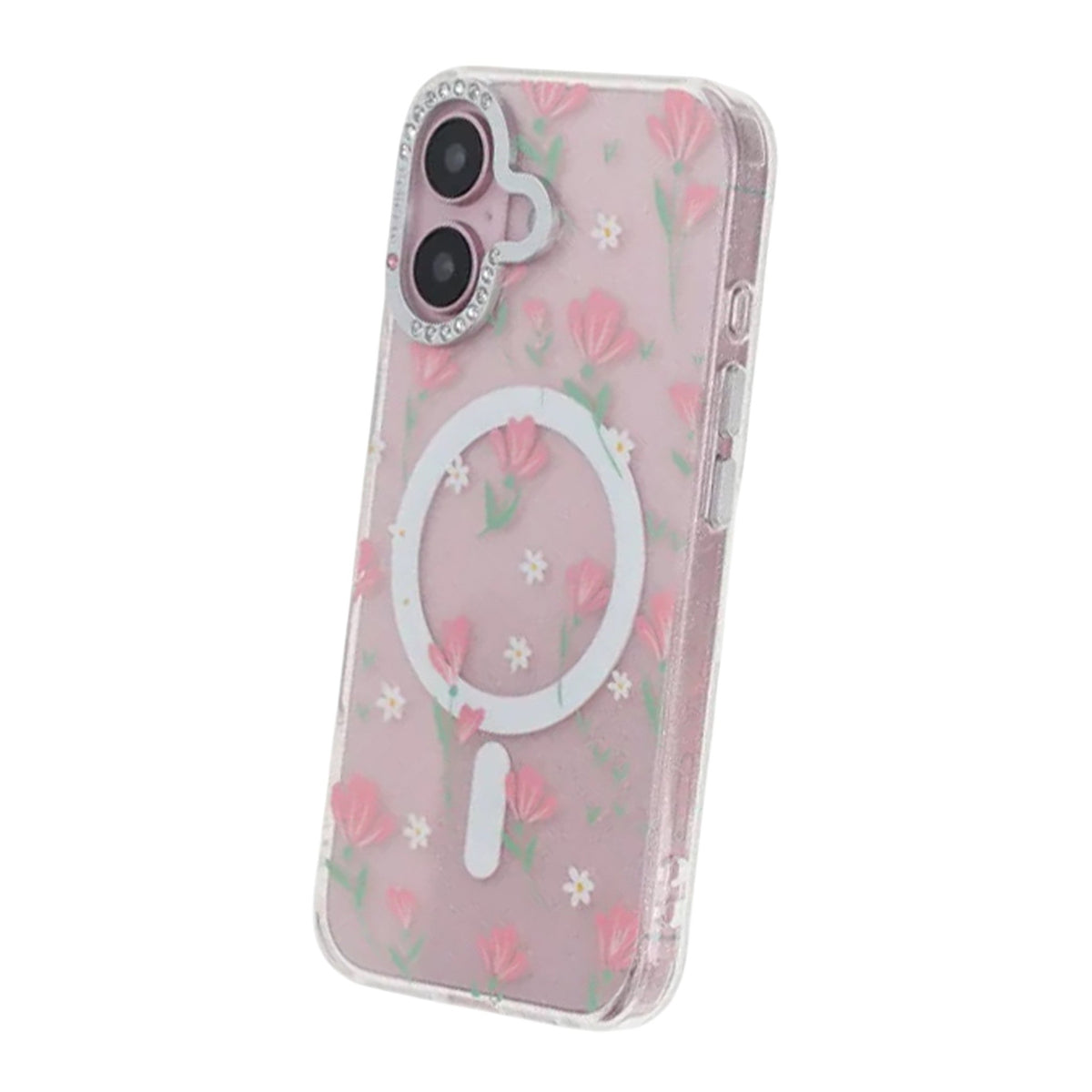 iPhone 17 Skal Blommigt MagSafe Rosa