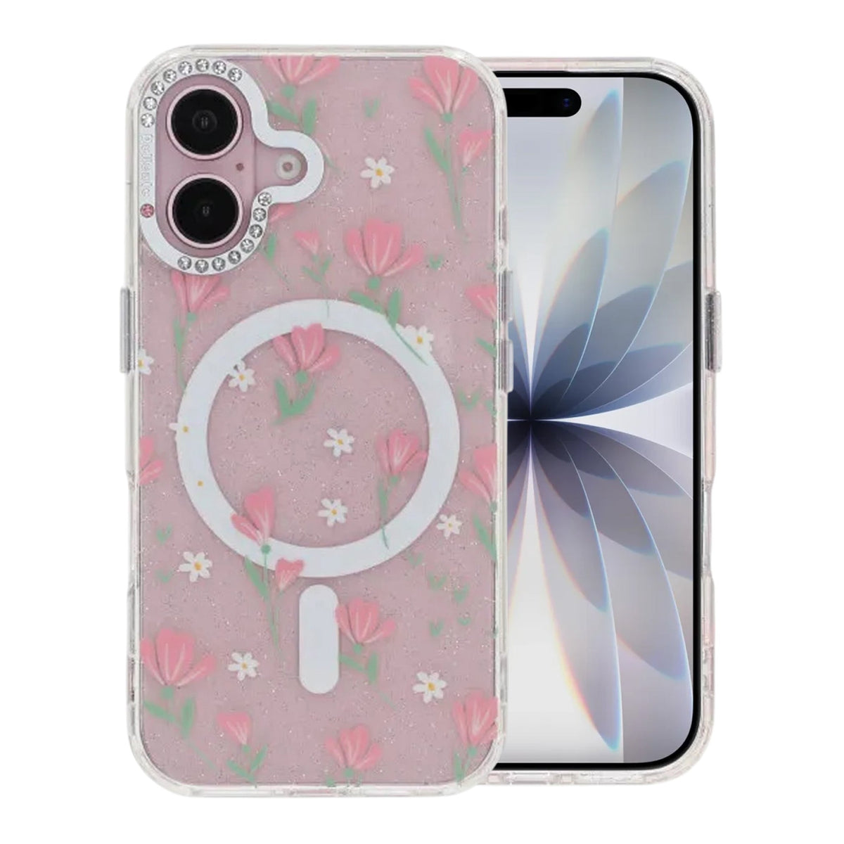 iPhone 17 Skal Blommigt MagSafe Rosa