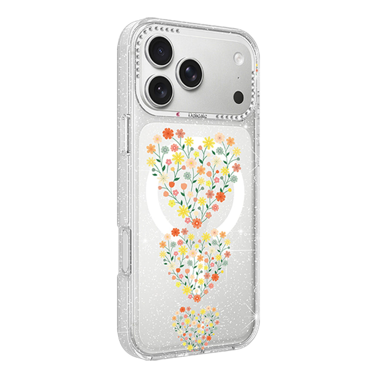iPhone 17 Pro Skal Blommigt MagSafe Hjärtan