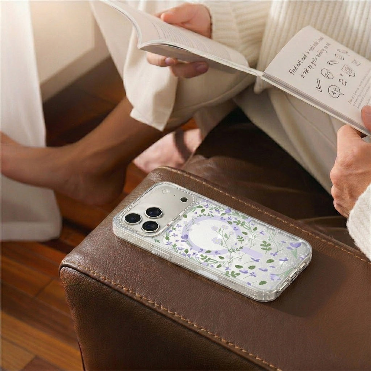 iPhone 17 Pro Max Skal Blommigt MagSafe Lila