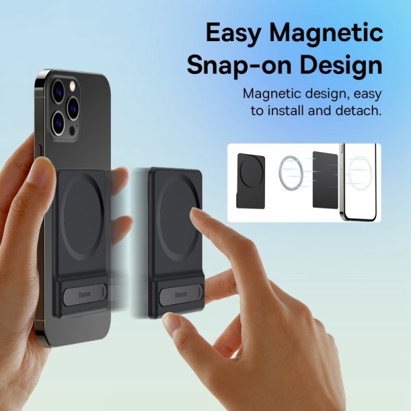 Baseus Foldable Magnetic Bracket MagSafe Svart