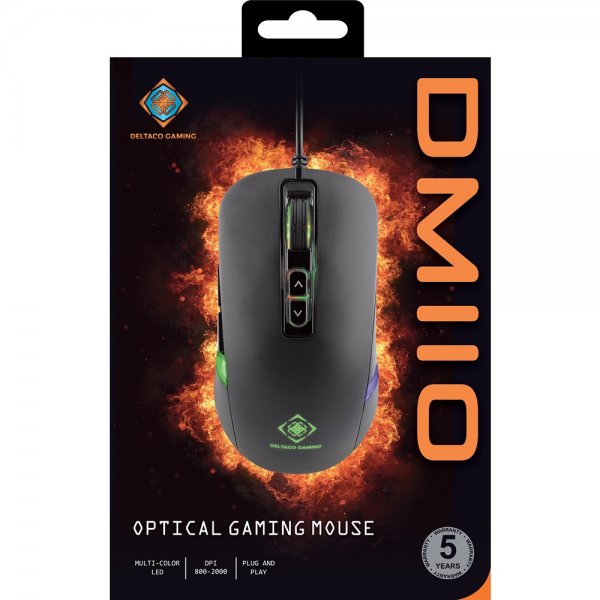 Deltaco Gaming DM110 Optisk Gaming Mus LED Svart