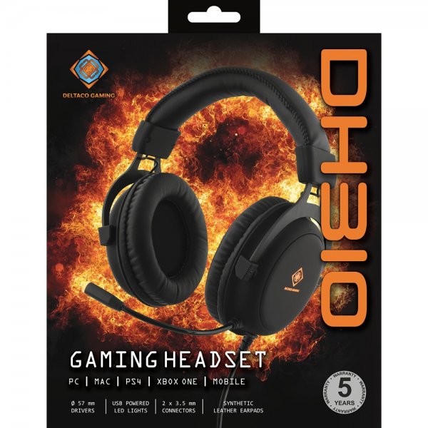 Deltaco Gaming DH310 Stereo Gamingheadset Svart