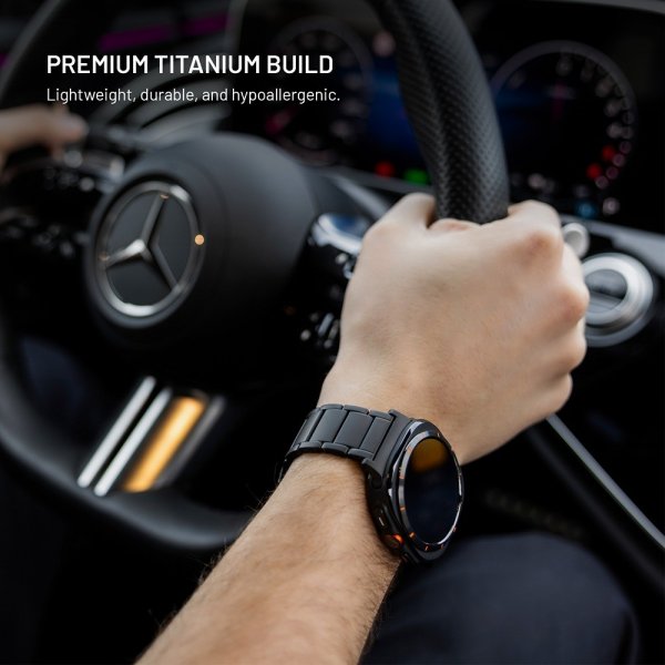 Fixed Garmin QuickFit 22mm Armband Titanium Strap Svart