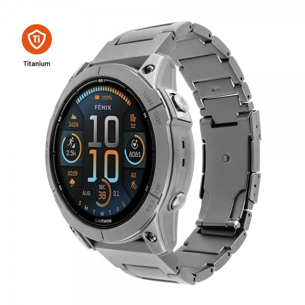 Fixed Garmin QuickFit 26mm Armband Titanium Strap Grå