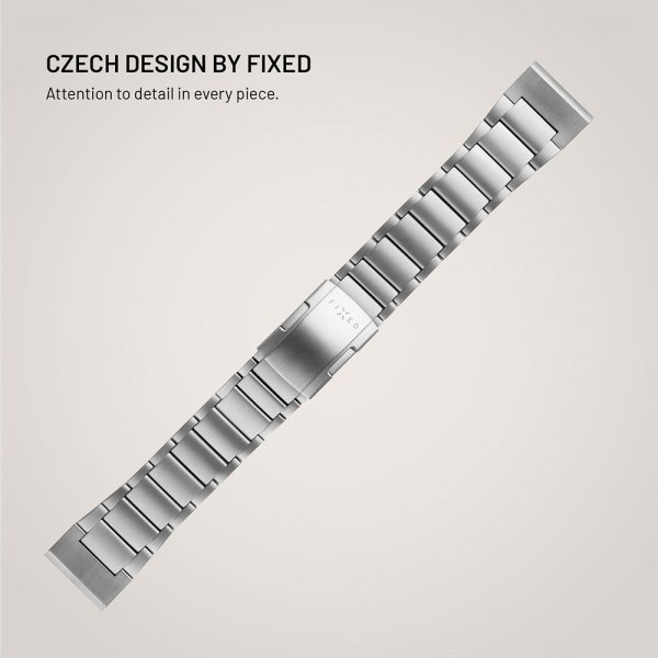 Fixed Garmin QuickFit 26mm Armband Titanium Strap Grå