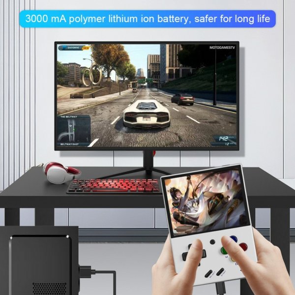 Miyoo Mini+ Handhållen Spelkonsol Retro 3.5" 64GB Vit