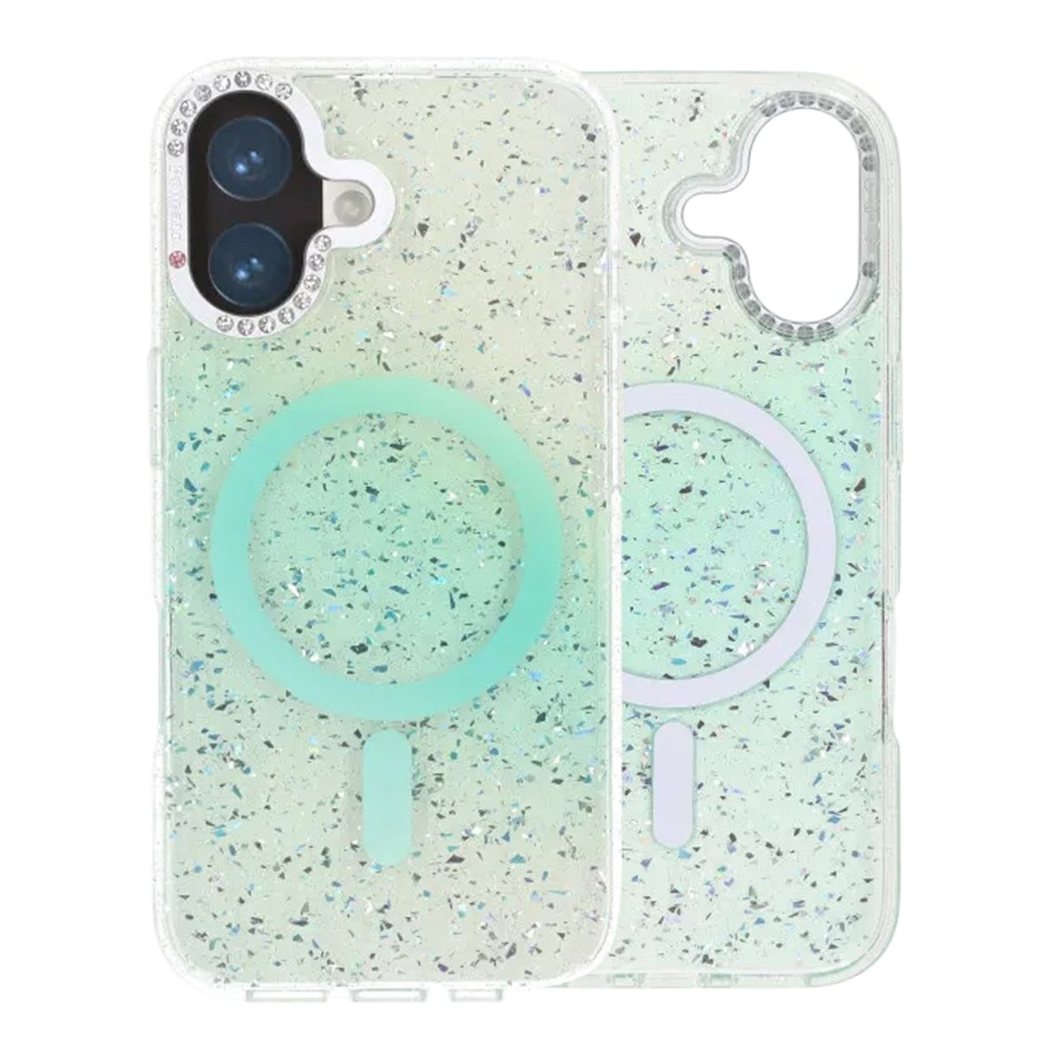 iPhone 17 Skal Glitter Diamond MagSafe Grön