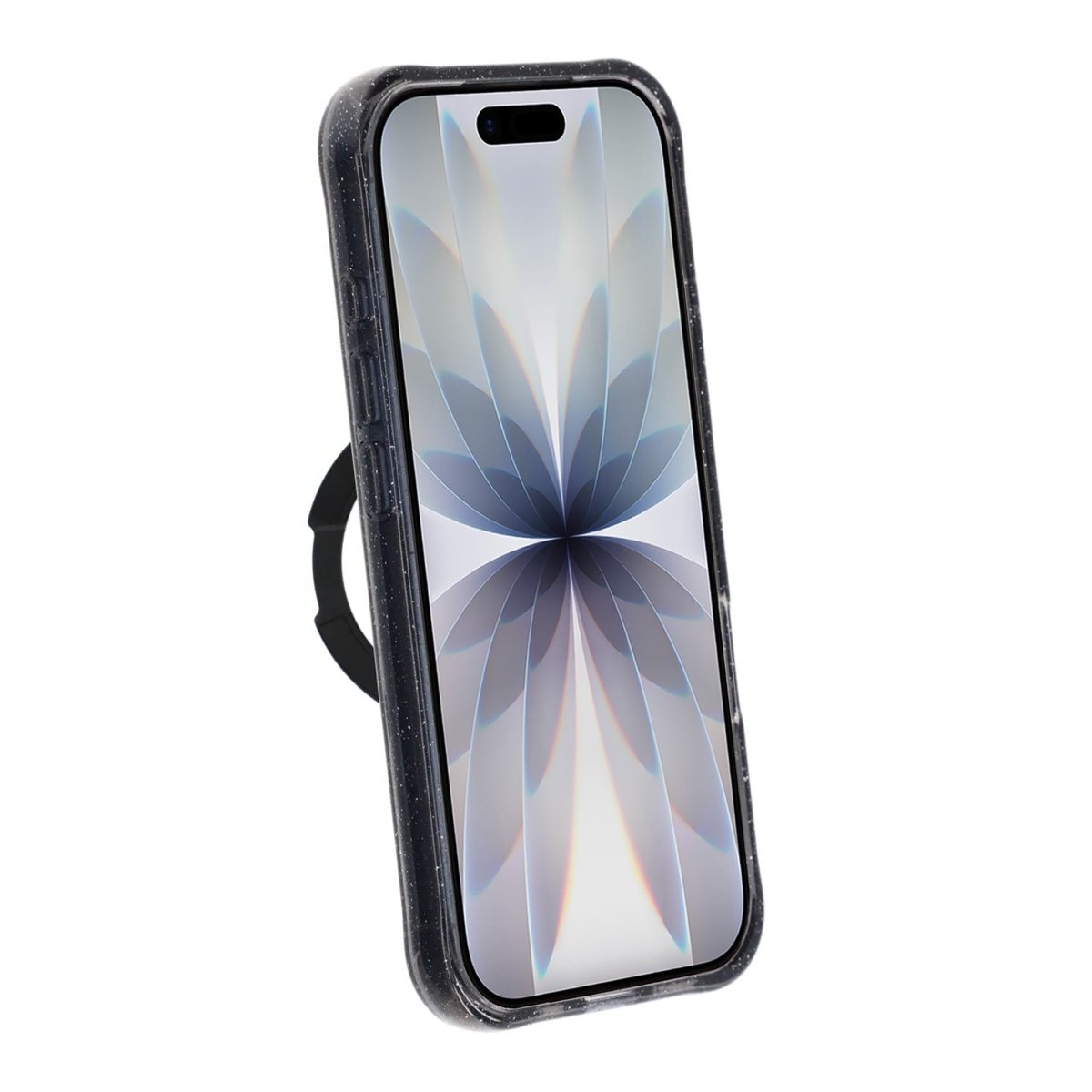 iPhone 17 Skal Glitter Stativ MagSafe Svart