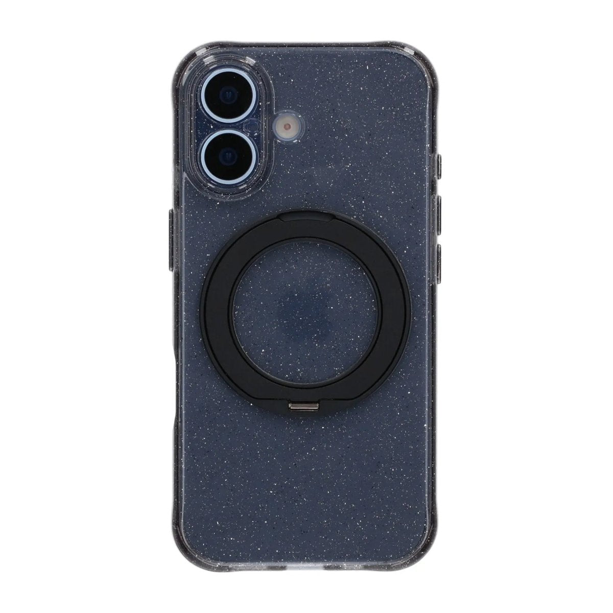 iPhone 17 Skal Glitter Stativ MagSafe Svart