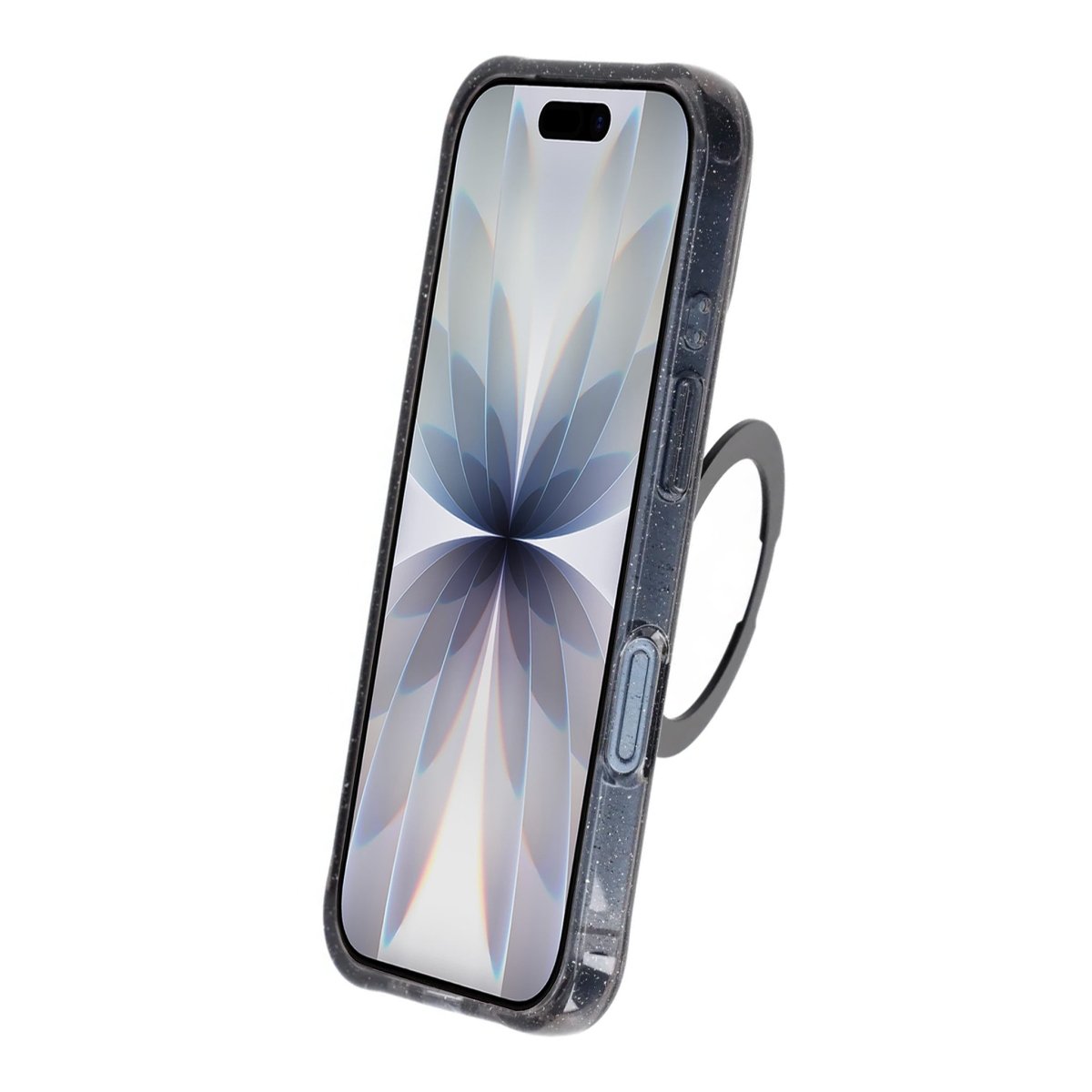 iPhone 17 Skal Glitter Stativ MagSafe Svart