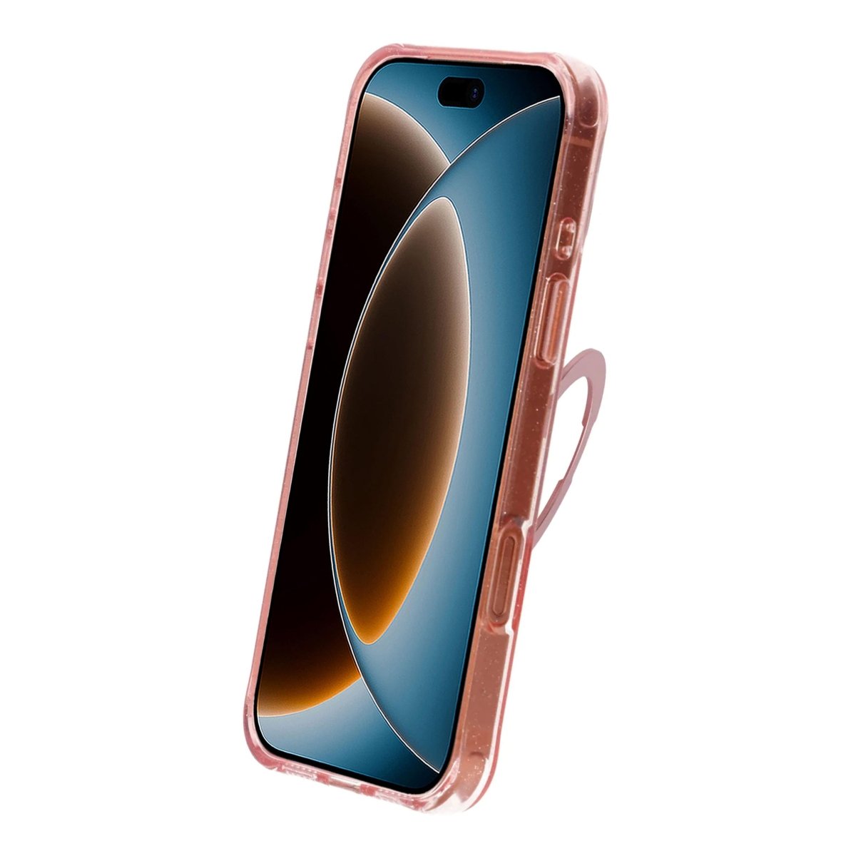 iPhone 17 Pro Max/iPhone 18 Pro Max Skal Glitter Stativ MagSafe Rosa
