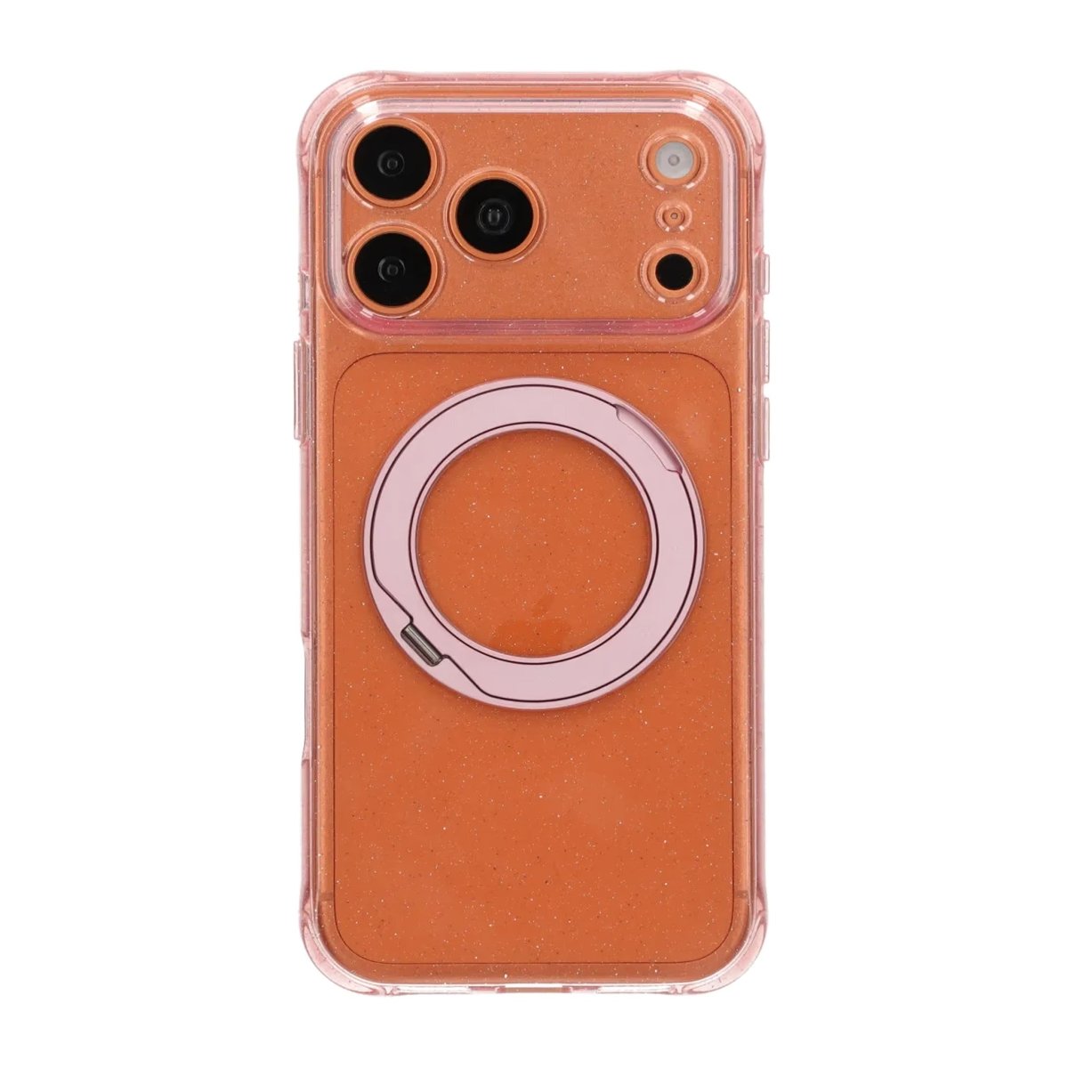 iPhone 17 Pro Max/iPhone 18 Pro Max Skal Glitter Stativ MagSafe Rosa