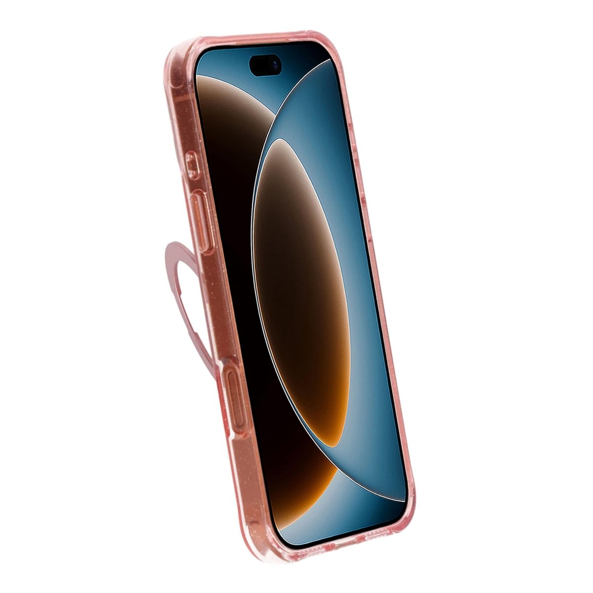 iPhone 17 Pro Max/iPhone 18 Pro Max Skal Glitter Stativ MagSafe Rosa