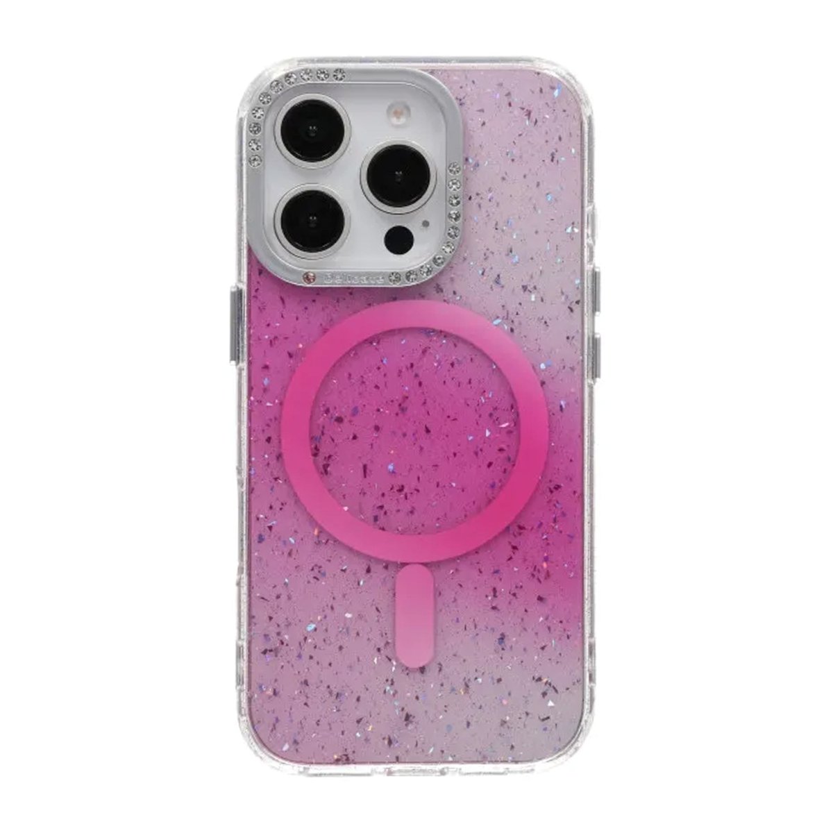 iPhone 16 Pro Max Skal Glitter Diamond MagSafe Rosa