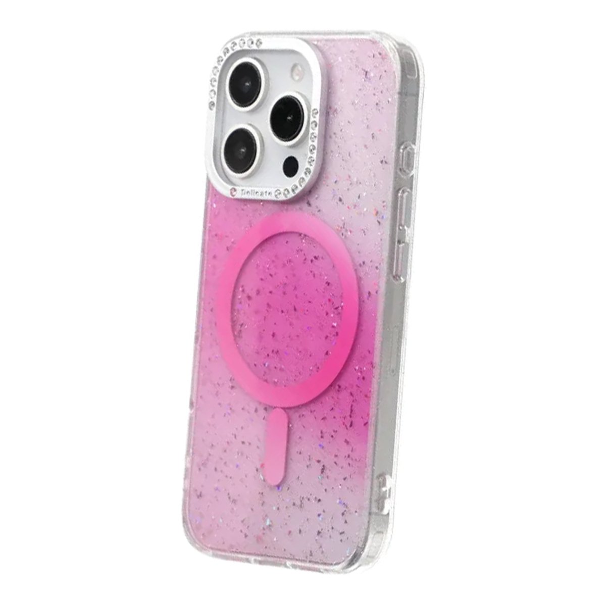 iPhone 16 Pro Max Skal Glitter Diamond MagSafe Rosa